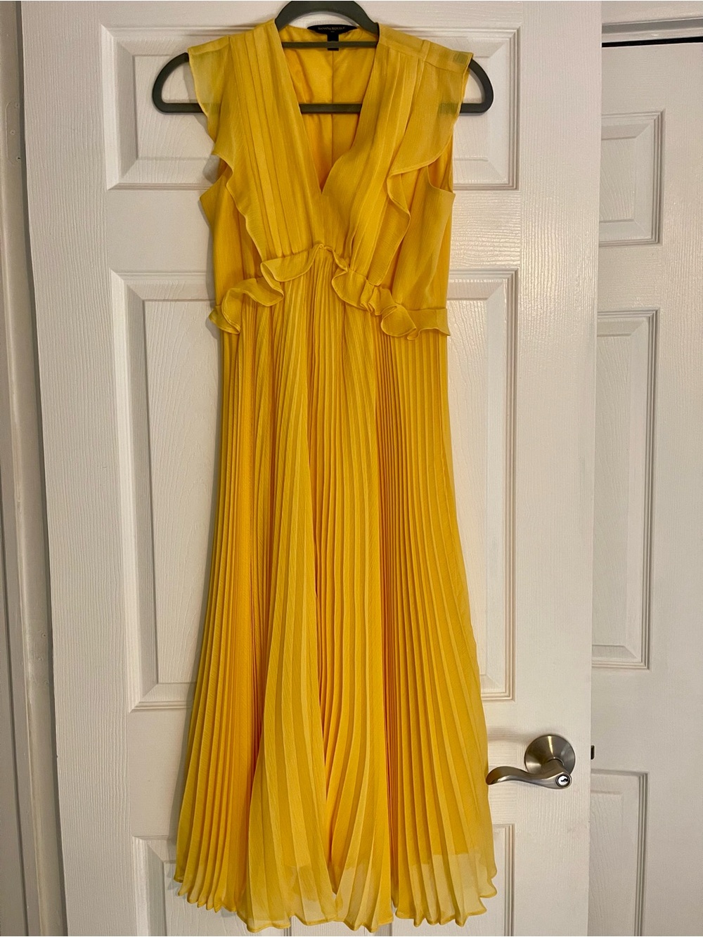 Banana Republic Sunny Yellow Pleated Maxi Dress